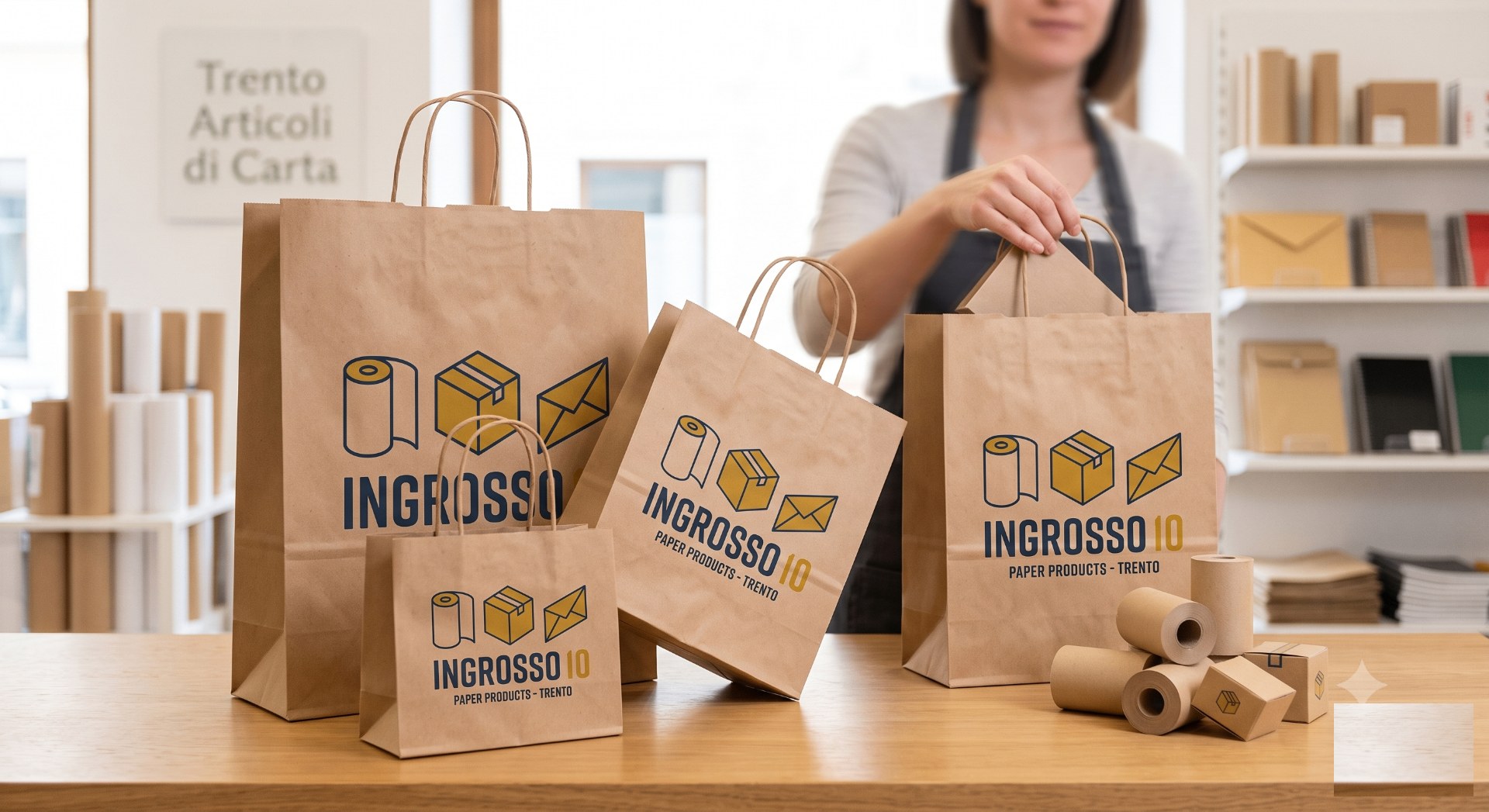 Sacchetti di carta personalizzati con logo per negozi e boutique